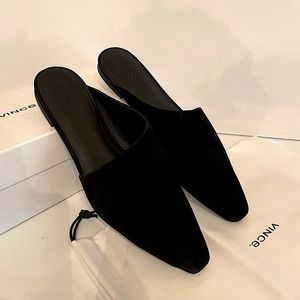 Vince black suede flat.